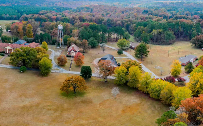 Aerial view of the John de la Howe campus