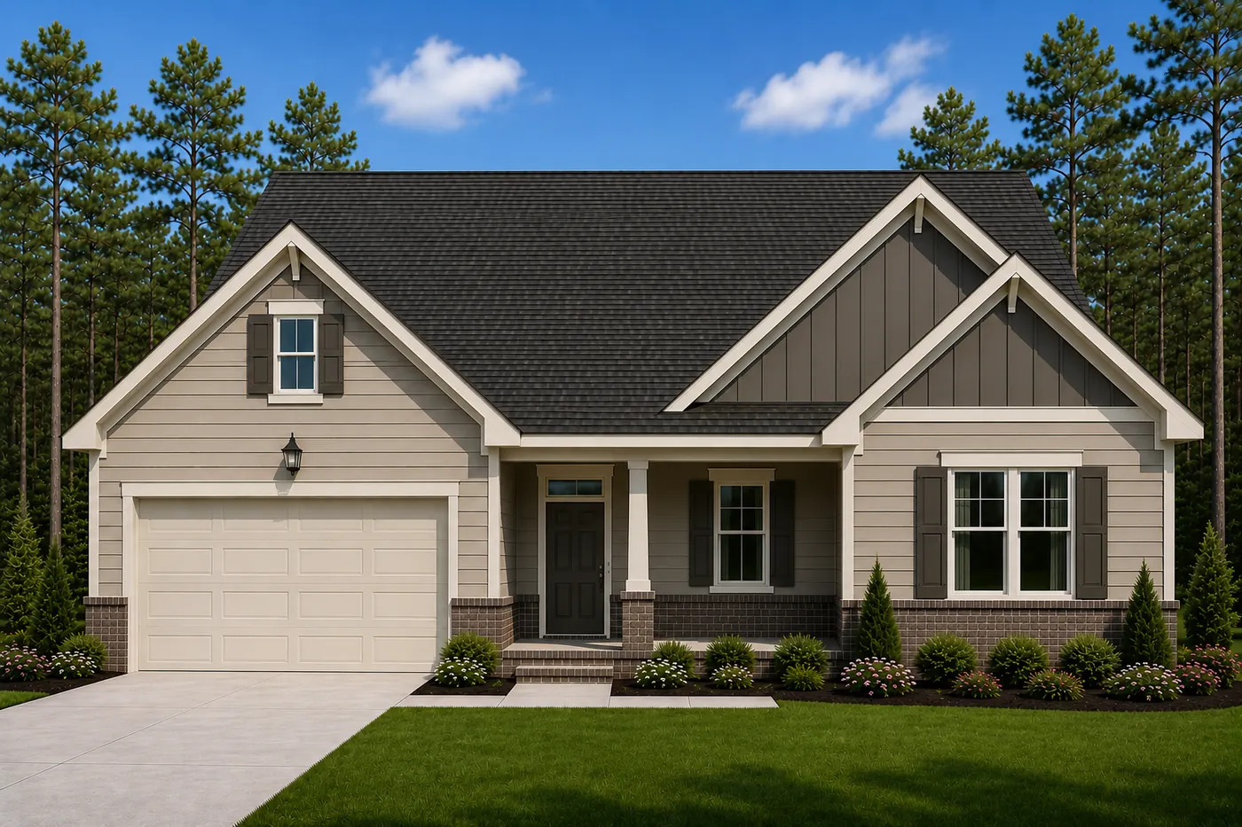Front of 203 Half Moon Lane, EMC Homes Oconee plan (representative photo of the plan)
