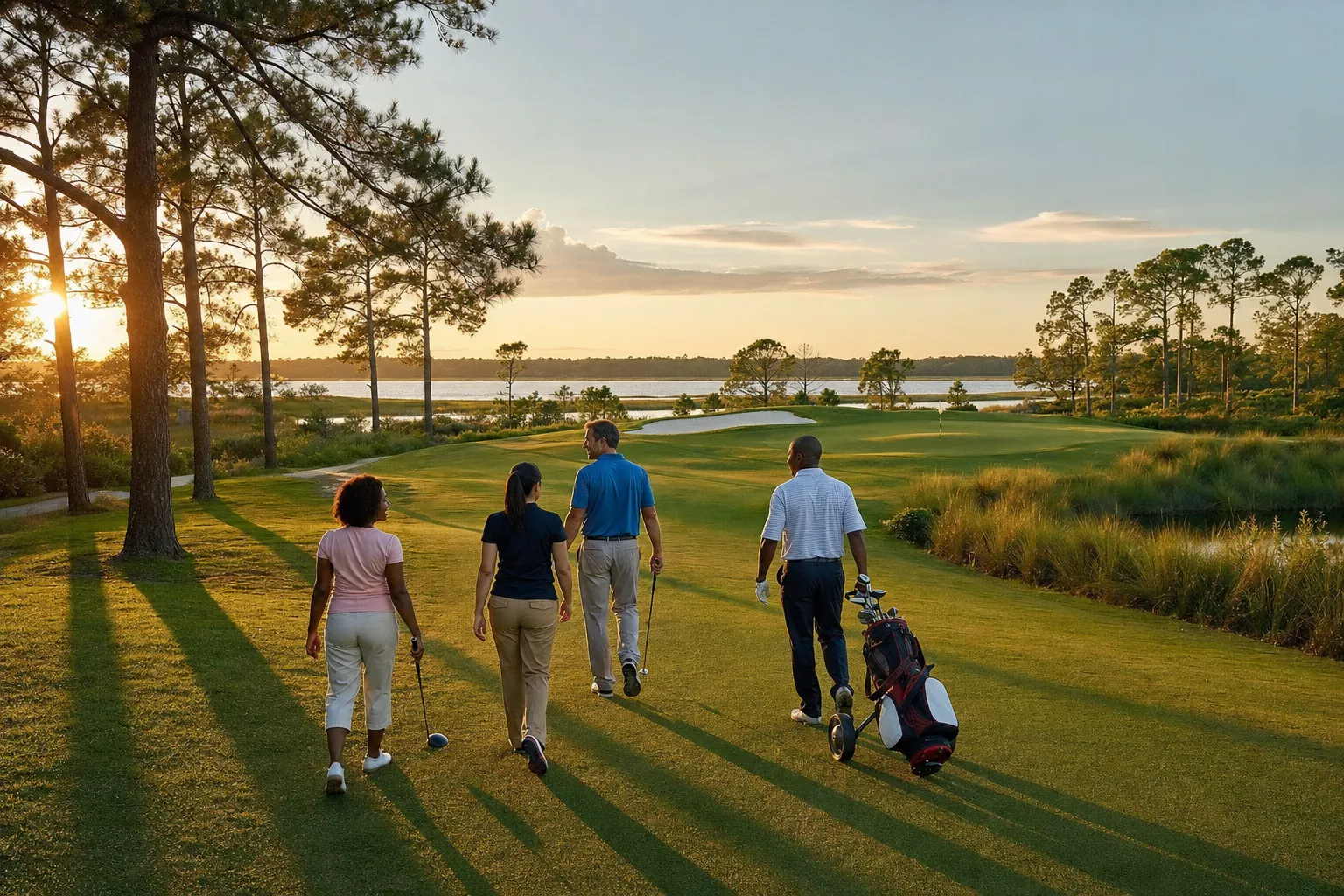 Golf course and wooded landscape