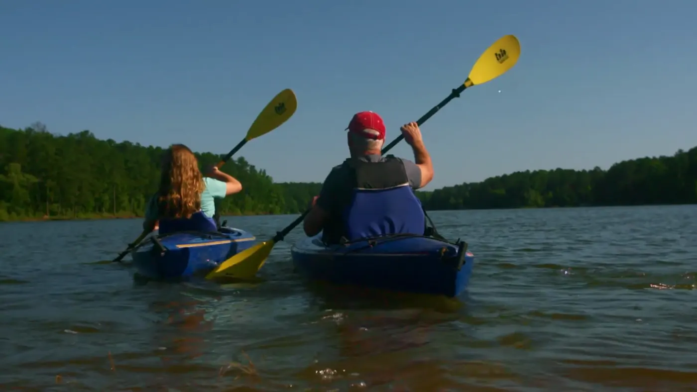 Kayaking on Lake Thurmond, from the lifestyle film