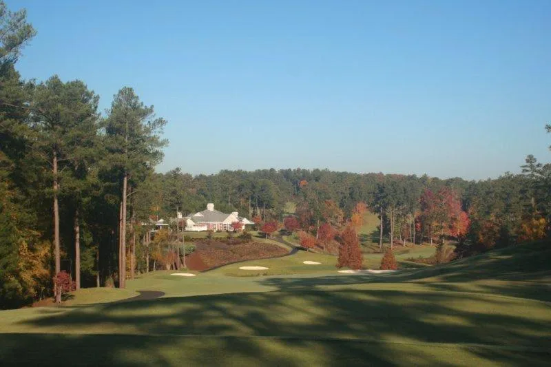 Actual photograph of Tara's ninth hole leading up to the clubhouse