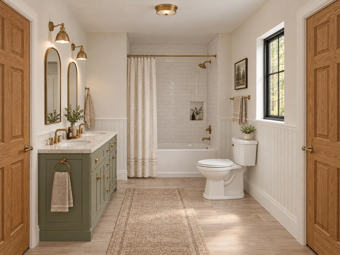 Finished walkout · Jack and Jill bathroom, standard illustrative interior