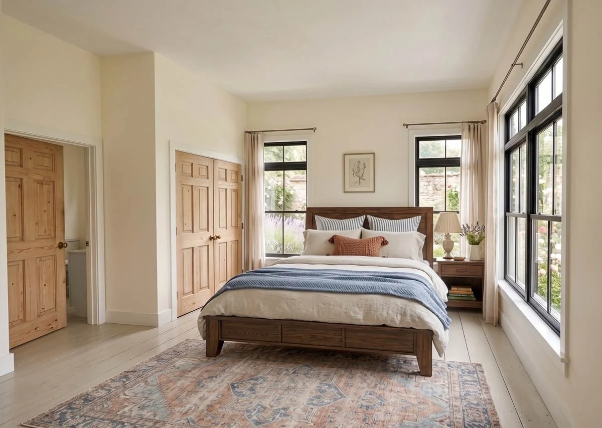 Main level · Primary bedroom, standard illustrative interior