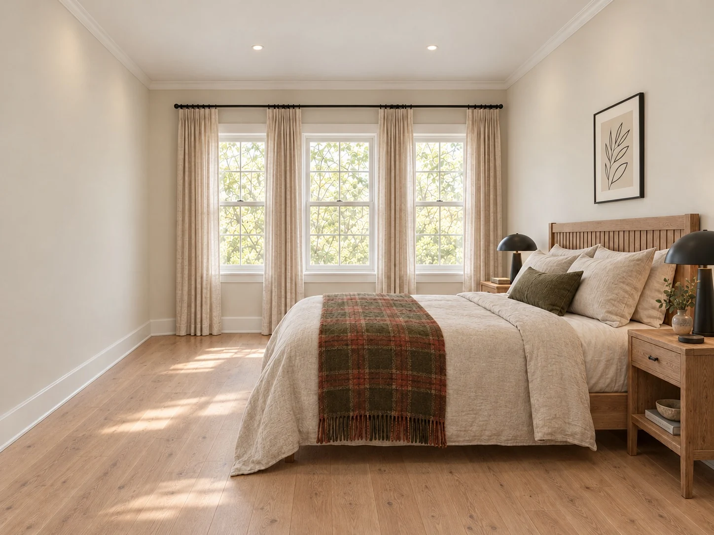 Primary bedroom, standard illustrative interior