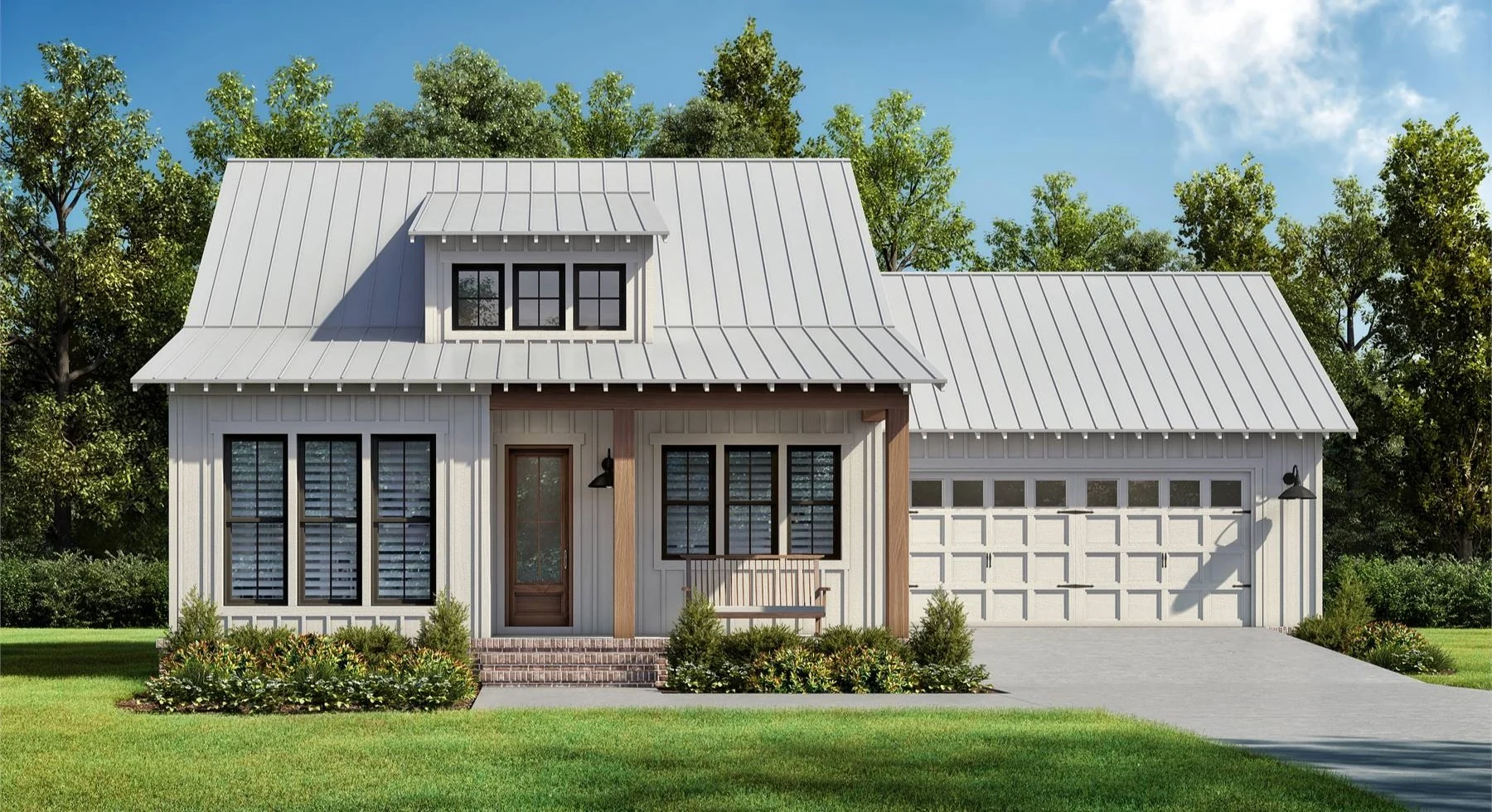 The Spike Horn street-front exterior concept with its two-car garage