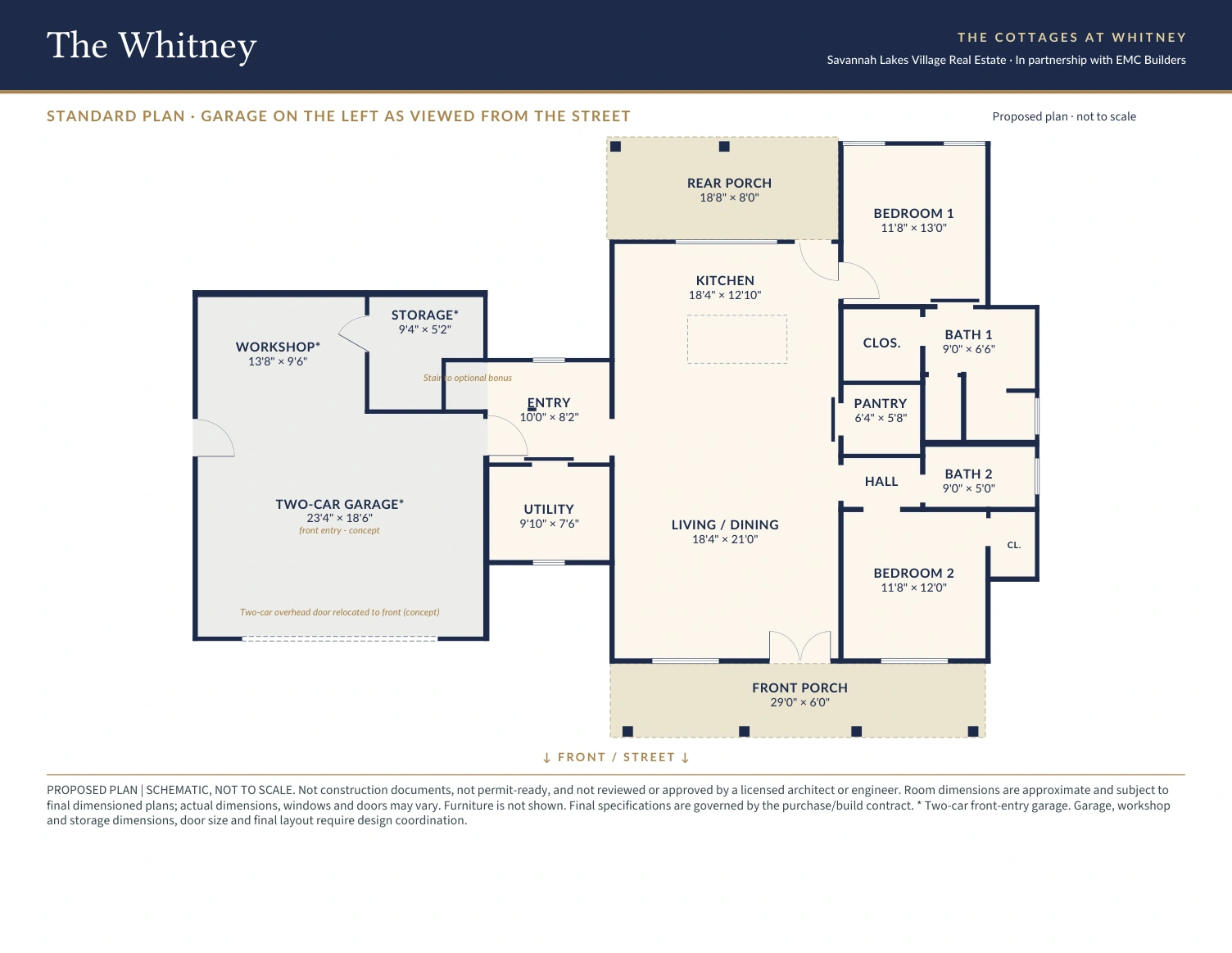 The Whitney Main level, standard layout