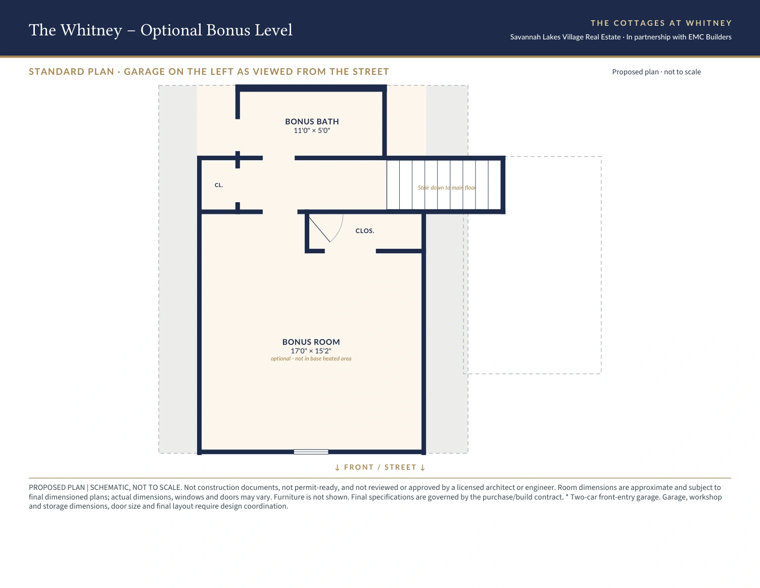 The Whitney Optional bonus level, standard layout